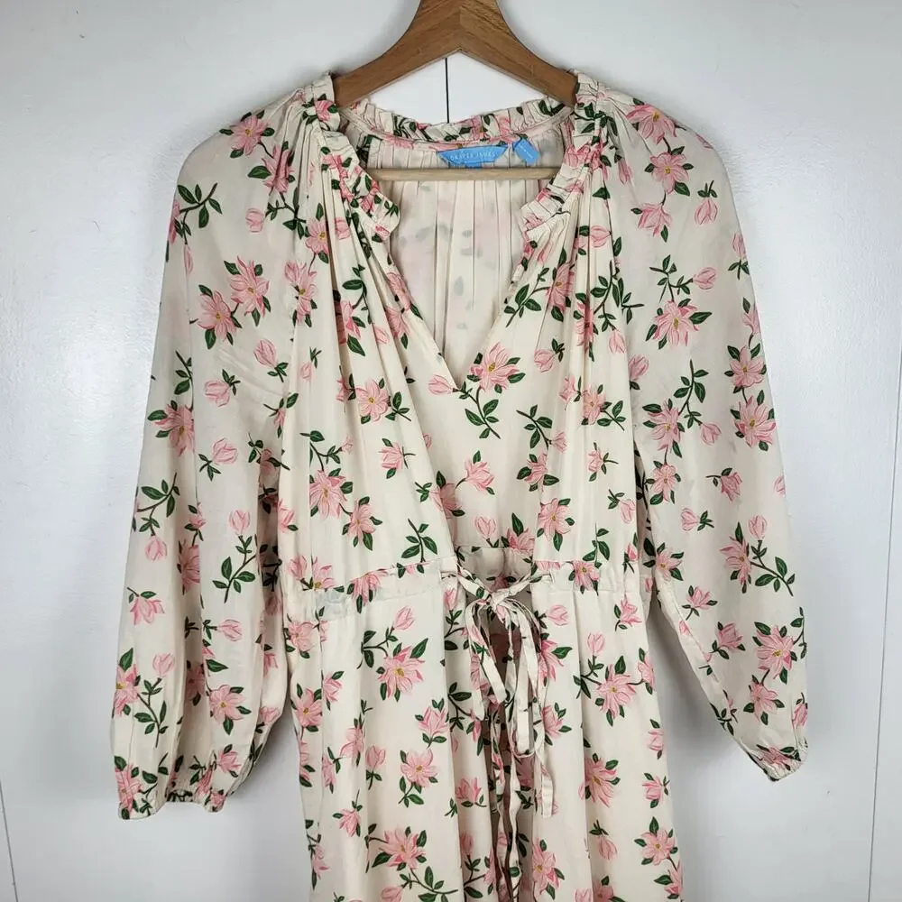 Draper James Kellie Babydoll in Floral Magnolia Dress w/ Billowing Sleeves | L - Picture 4 of 15